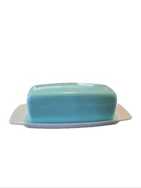 Vintage Arnoldware-Rogers Butter Dish Mid-Century Atomic Plastic Blue White